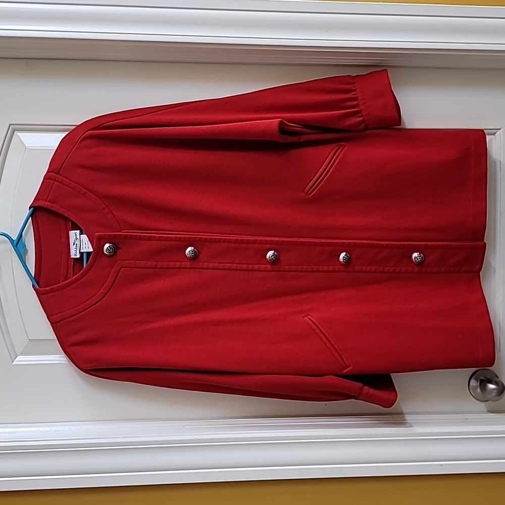 Robbie Bee Sport button-up wool/poly made in the USA red size 10